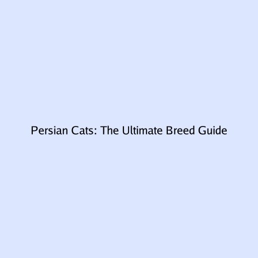 Persian Cats: The Ultimate Breed Guide